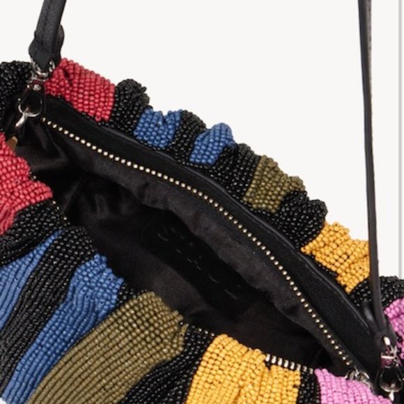 STAUD Beaded Bean Mosaic Stripe Shoulder Bag - Picture 4 of 12